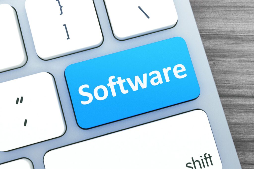 here is an image showing a laptop keyboard with a reference to software